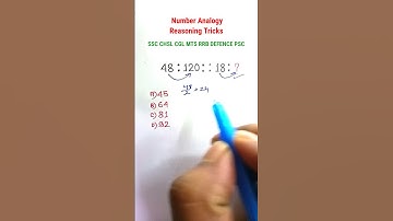 Analogy | Number Analogy | Reasoning Classes for SSC CGL GD Exam| Missing Number|#shorts
