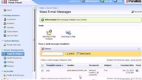 How to send Mass E-mail Messages in Plesk