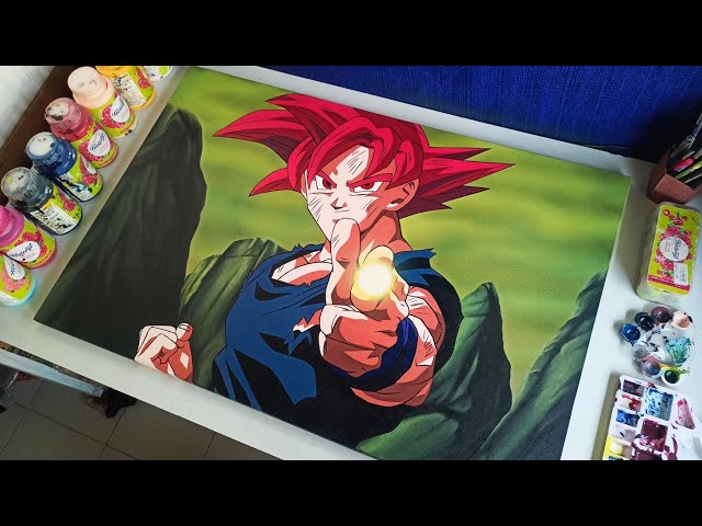 Super Saiyan God Goku Traditional Anime Drawing Room -  Sweden