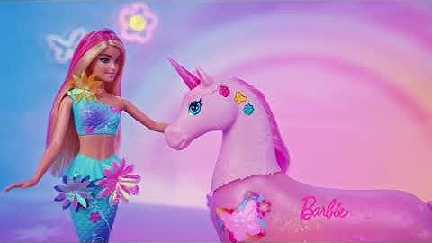 AD | Barbie® Sparkle Lights Unicorn and Flower Magic Mermaid™