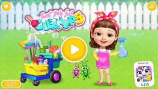 Sweet baby girl games for kids,laundry and toilet cleaning. screenshot 2