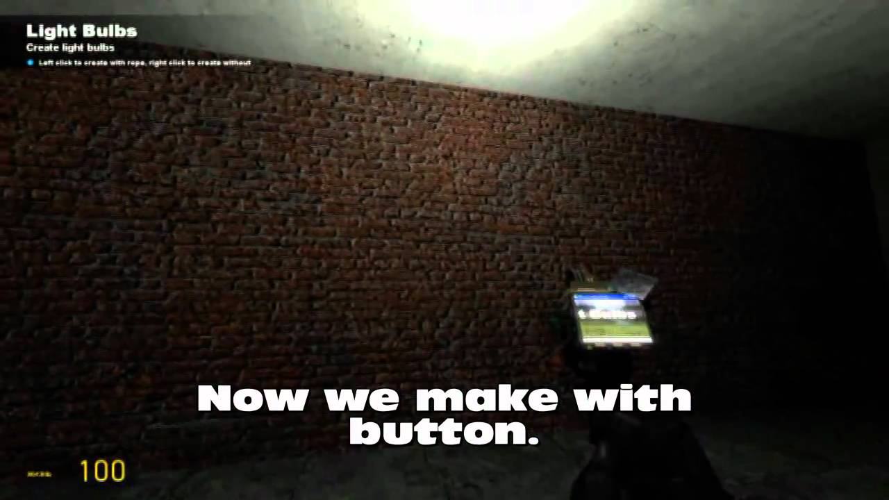 Gmod How to make light with button YouTube