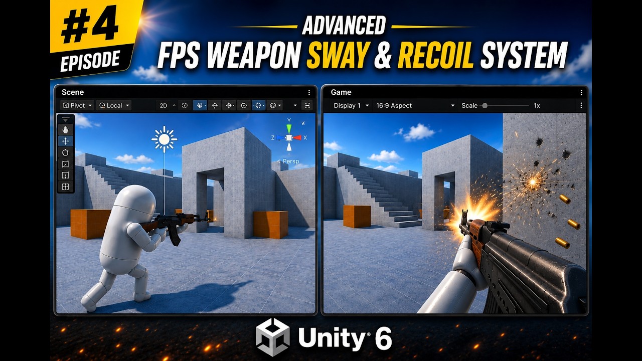 Unity FPS Controller Tutorial Advance. #4. Weapon Sway, Recoil, Hit ...