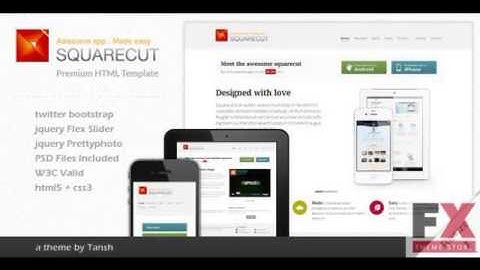 Preview Squarecut Responsive Landing Page template LandingPa