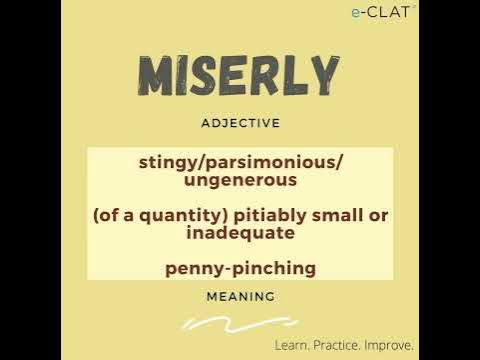 MISERLY Word meaning Word of the Day 103 YouTube