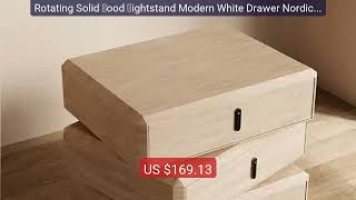 Rotating Solid Ｗood Ｎightstand Modern White Drawer Nordic Hote... — Best Buy 2026 | Great Quality!