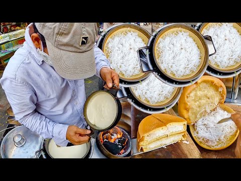 Video Anh trai bán bánh dừa kỹ năng pha bột không cần cân đo... - youtube
