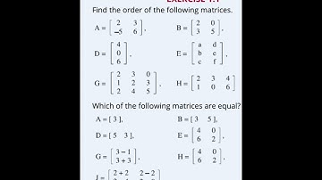 Class 9 Maths Chapter 1 Exercise 1.1.                      Matrices and Determinants