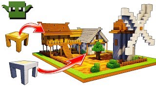 Minecraft Medieval Windmill Tutorial (EASY 5X5 BUILDING SYSTEM)