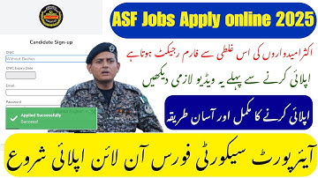 ASF Online Apply 2025 | Asf jobs 2025 online apply | asf online apply karna ka tarika