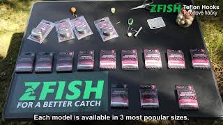Zfish Teflon Hooks Curved Shank Pontyozó horog méret 8 10 db/csomag videó
