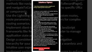 How do you implement custom navigation in Lightning Web Components? #salesforcefighters #interview