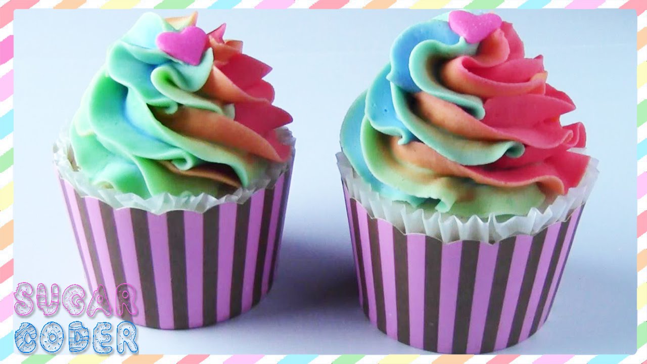 RAINBOW CUPCAKES, INSIDE OUT CUPCAKES, RAINBOW FROSTING, CAKE FOOD DESSERT