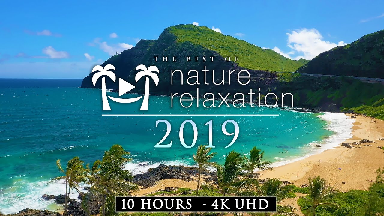 10 HOUR 4K DRONE FILM Best of Nature Relaxation 2019  Calming Music Ambient AppleTV Style