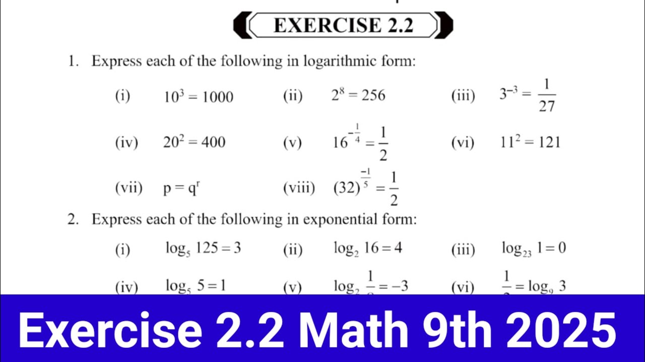 Exercise 2 2 Class 9th Math New Book 2025 PCTB Math 9th Ex 2 2 Unit 2 Exercise 2 2 class 9th math new book 2025 pctb math 9th ex 2 2 unit 2