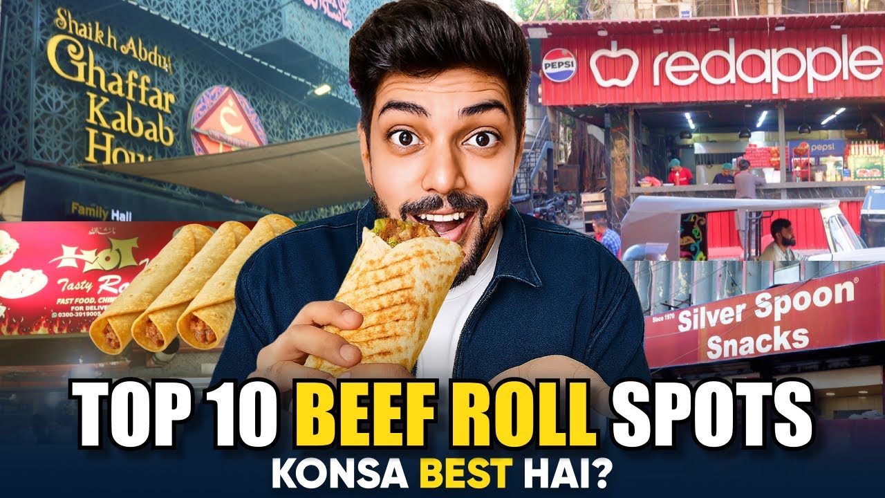 I Tried Every Famous Beef Roll in Karachi | Top 10 Street Food Tour 2025 | 24 Hours Only Eating Roll