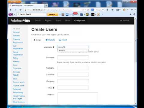 captiveportal- create user