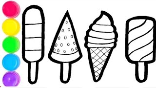 How To Draw Ice cream Drawing Colour Drawing Tutorial Step By Step