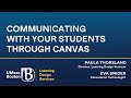 Communicating with Your Students Through Canvas (09-25-2025)