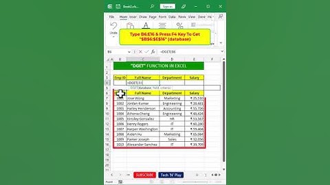 DGET Function in Excel #shorts #excel #exceltricks #msexcel #exceltips ​🔥 #advancedexcelfunctions
