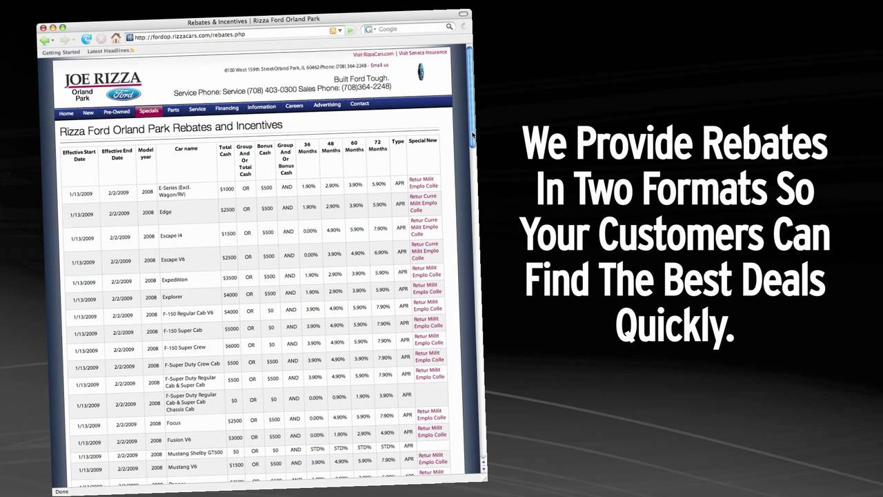Automatic Manufacturer Rebates by Dealer HD