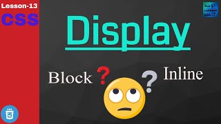 CSS Display property, Inline, block, none , visibility in Hindi
