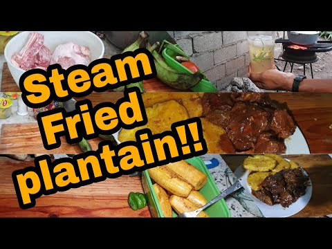 Jamaican Stew Chicken With Green Plantain & Limeade Juice (Outdoor Cooking Jamaica)