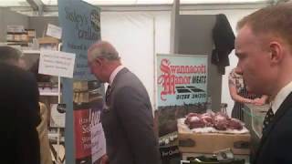 Prince Charles visits the food tent at the Royal Cornwall Show