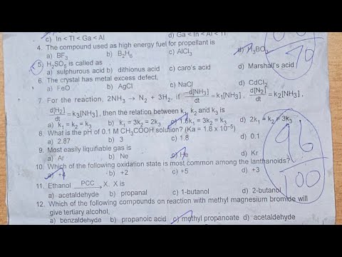 Quarterly 12 th - chemistry - 96/100 marks came from our important questions 2025