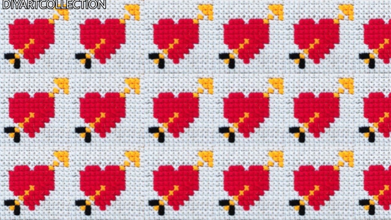 Woolen cross stitch heart doormat design-how to make sitting mat design-stitch ason,rugs,tablemat