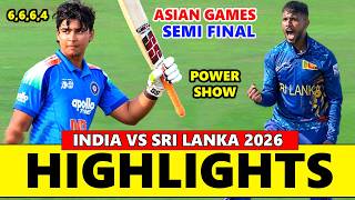 India vs Sri Lanka Asian Games Semi Final Match Highlights 2026