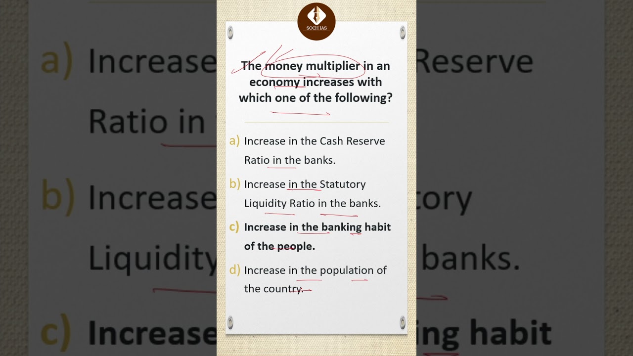 Money Multiplier - Economics PYQ - 