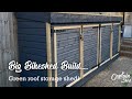 Big bike shed build with green roof