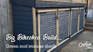 Big bike shed build, with green roof.