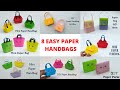 DIY 8 MINI PAPER HANDBAG / Paper Craft / Easy Origami  Handbag DIY / Paper Crafts Easy / Handbag DIY