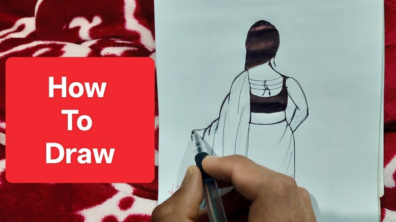 How to Draw Girl Back Side in Pencil | Simple Easy Step by step Girl Back Side Drawing 