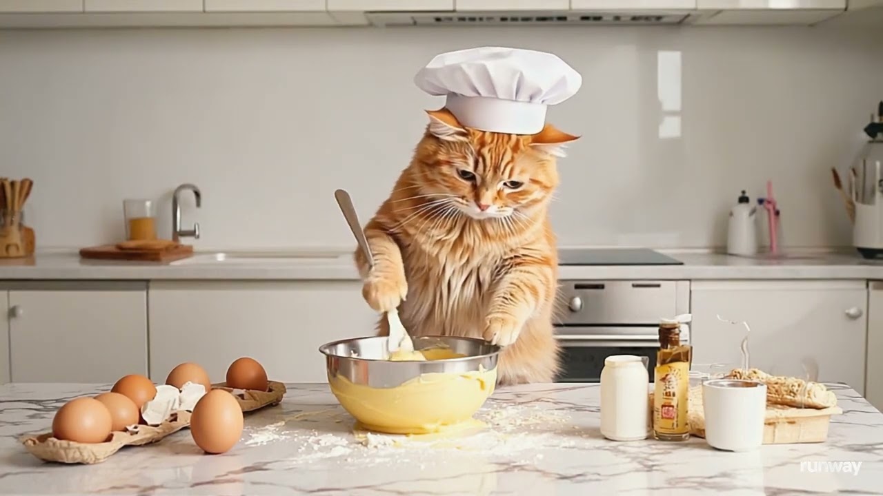 Chef Cat Bakes a Cake – The Cutest Kitchen Chaos Ever!
