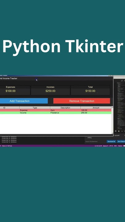 Python Tkinter Expenses and Income tracker Project | #python #tkinter # ...