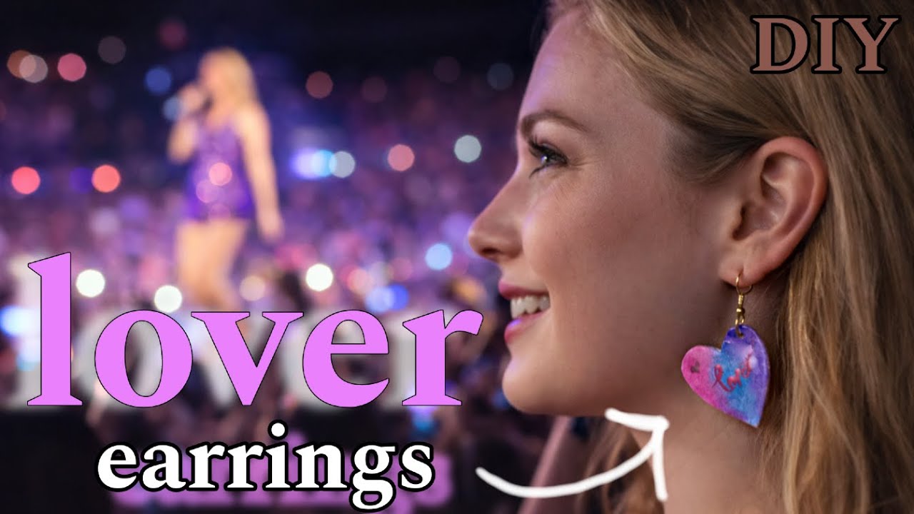 DIY Lover Earrings 💜 | No-Bake Clay Earrings (Eras Tour Vibes)