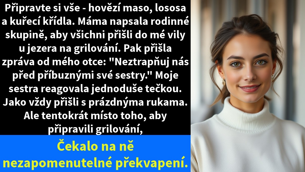 „Zítra k nám přijedou manželovi rodiče a vždycky si mysleli, že tenhle dům u jezera koupili máma s tátou. Tak se chovej slušně, servíruj jídlo a neříkej nic, co by nás uvedlo do rozpaků.“ Tohle mi...