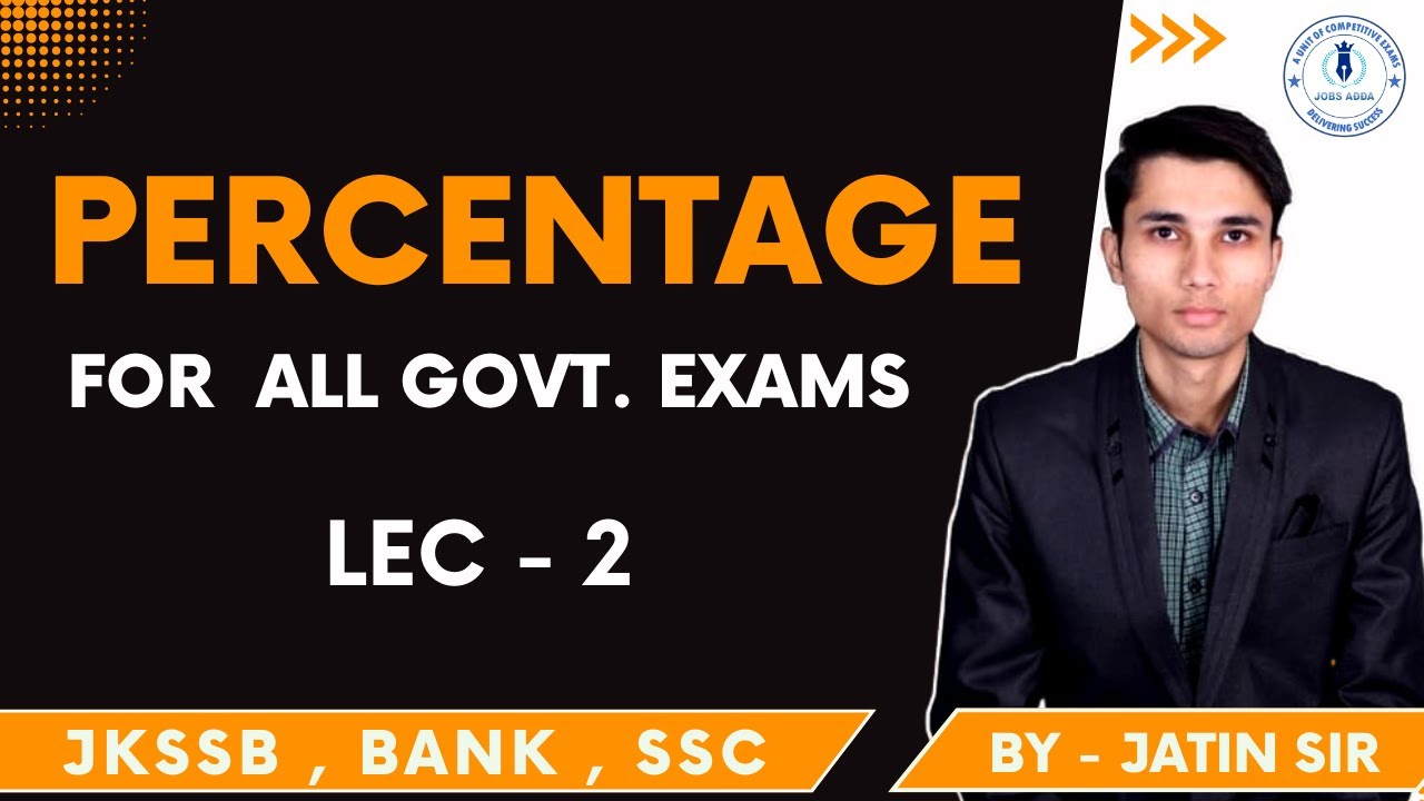 " PERCENTAGE " || lec -2 || By jatin Sir ||