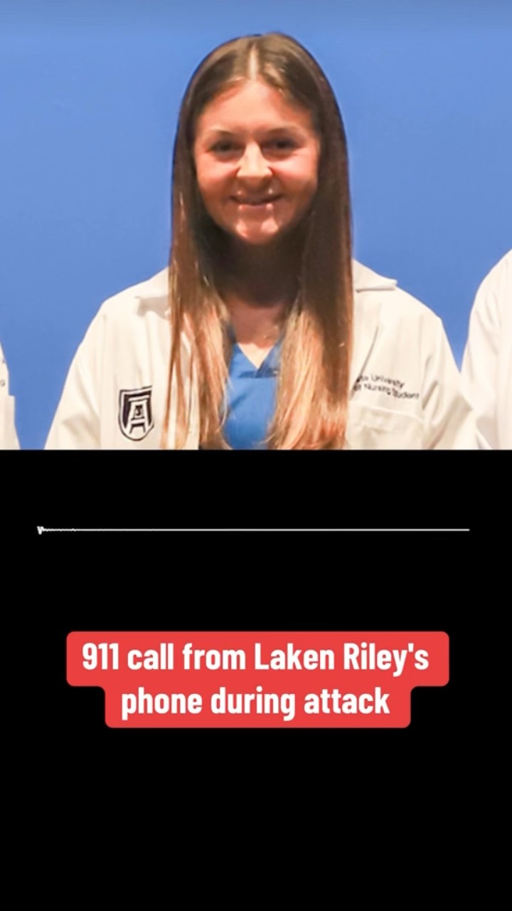 911 call from Laken Riley's phone during attack #shorts