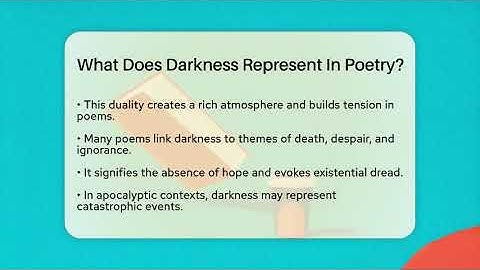 What Does Darkness Represent In Poetry? - The Prose Path