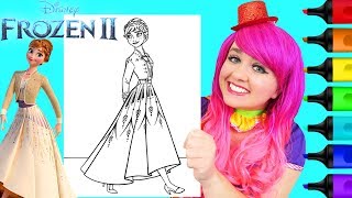 Coloring Queen Anna Frozen 2 Disney Coloring Page Prismacolor Markers | KiMMi THE CLOWN