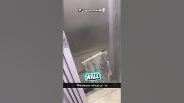 Piece of Wood Drops Into Moving Elevator 😳 #shorts
