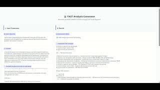 Fast analysis generator