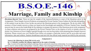 BSOE 146 Solved Assignment 2024-25 English medium | BSOE 146 Solved Assignment 2024-25 PDF | BSOE146