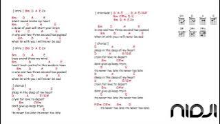 kunci gitar & lirik lagu | Nidji - never too late