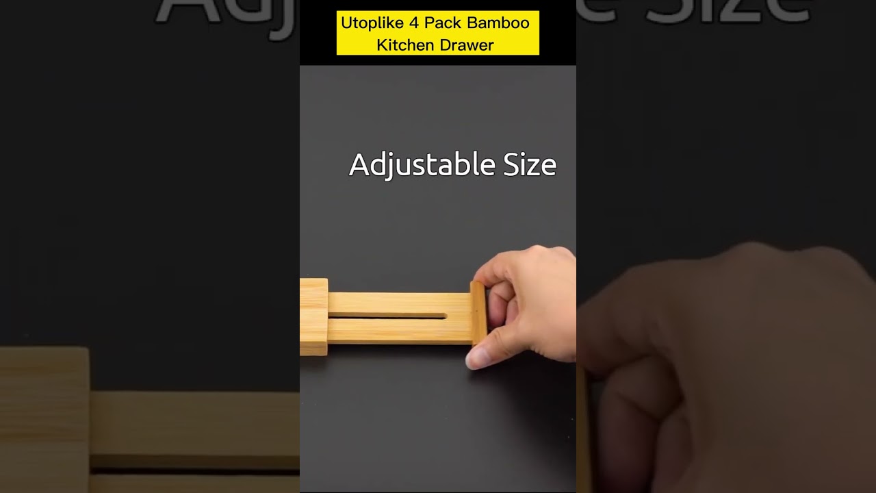 Utoplike 4 Pack Bamboo Kitchen Drawer Dividers 