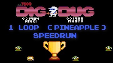 Dig Dug (Atari 7800) - 1 Loop (Pineapple) Speedrun - 3:20 WR